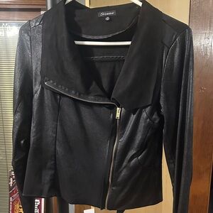 Shinestar Sleek Black Leather Jacket